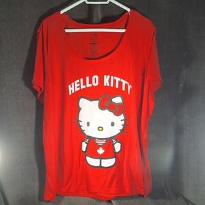 Sanrio Hello Kitty Canada Maple Leaf Red Graphic Tee VG 4X